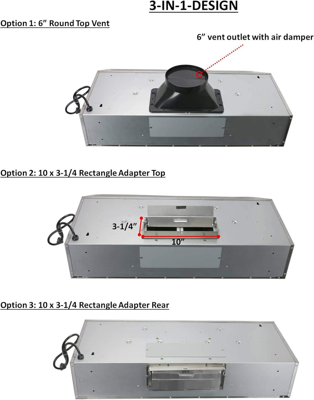 30 Inch Under Cabinet Stainless Steel Range Hood with Baffle Filters W626