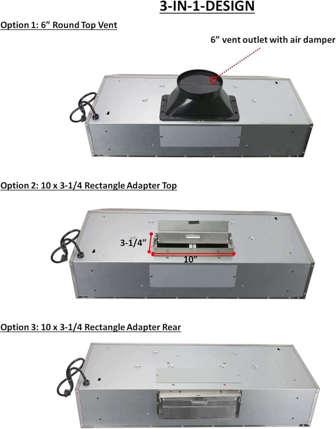 30 Inch Under Cabinet Stainless Steel Range Hood with Baffle Filters W626