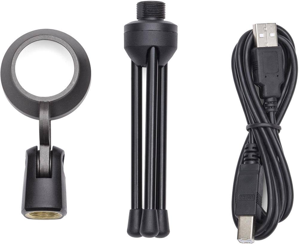 Silver USB Studio Microphone with Headphones and Software H175259