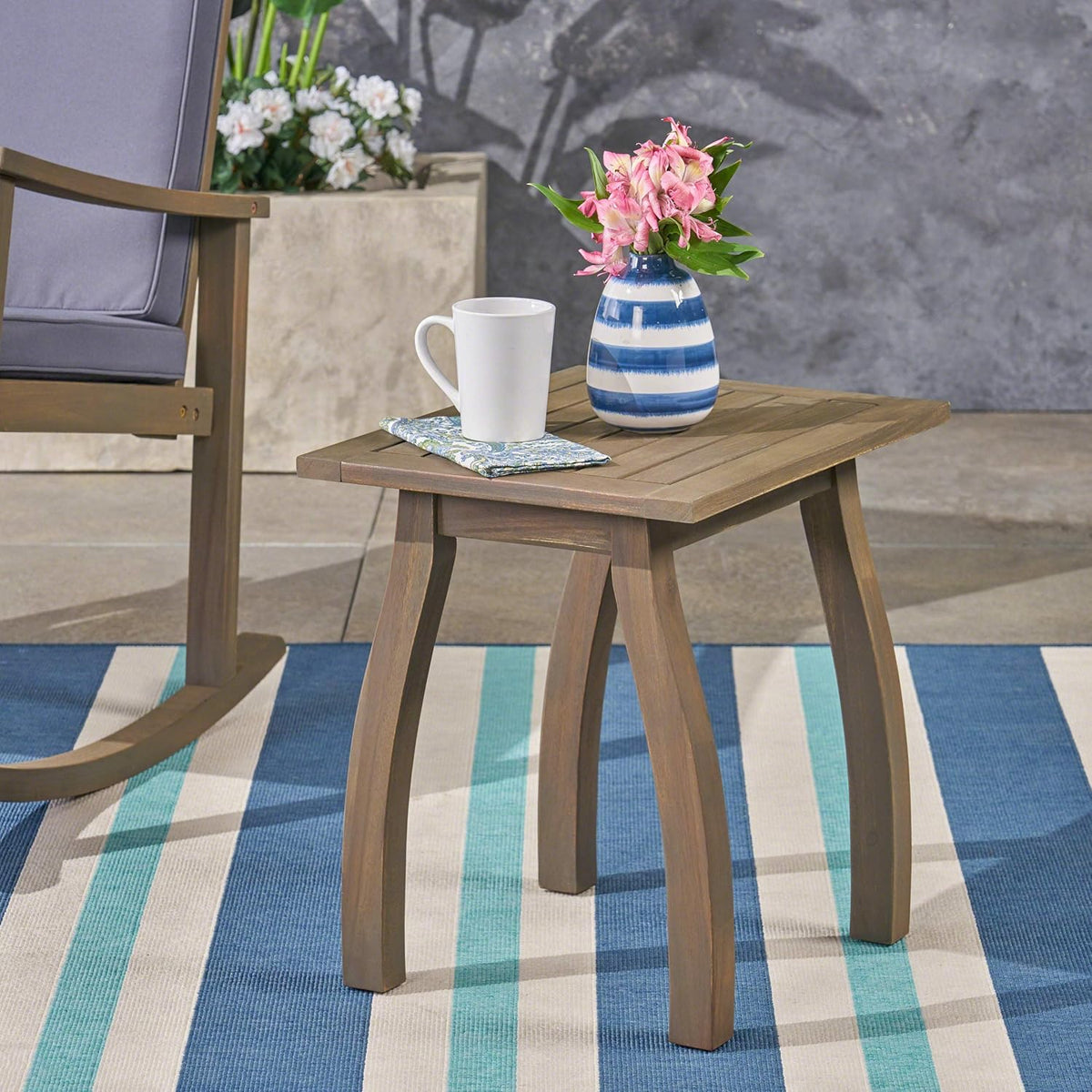 Gray Acacia Wood Accent Table N29483