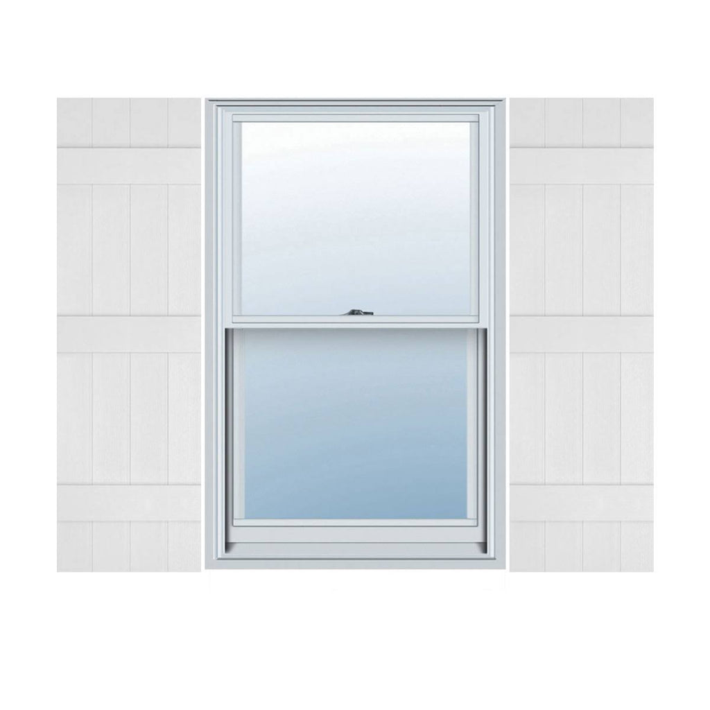 White Vinyl Board-n-Batten Shutters T3765