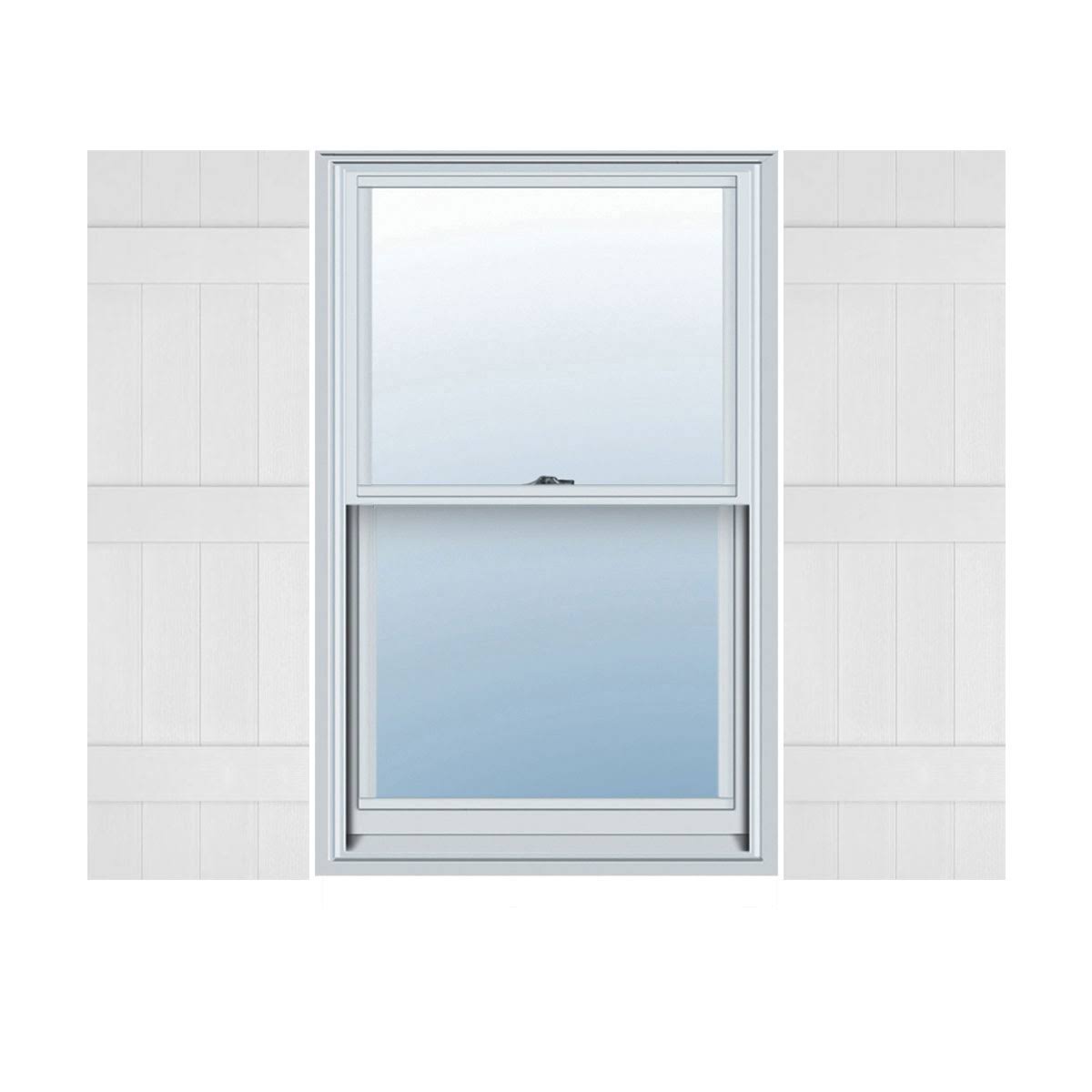 White Vinyl Board-n-Batten Shutters T3765