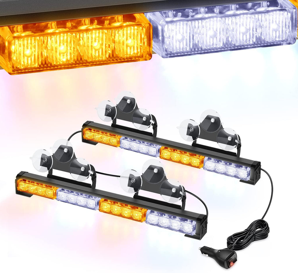 2 In 1 17Inch 32LED Emergency Strobe Light Bar with Cigar Lighter X1944