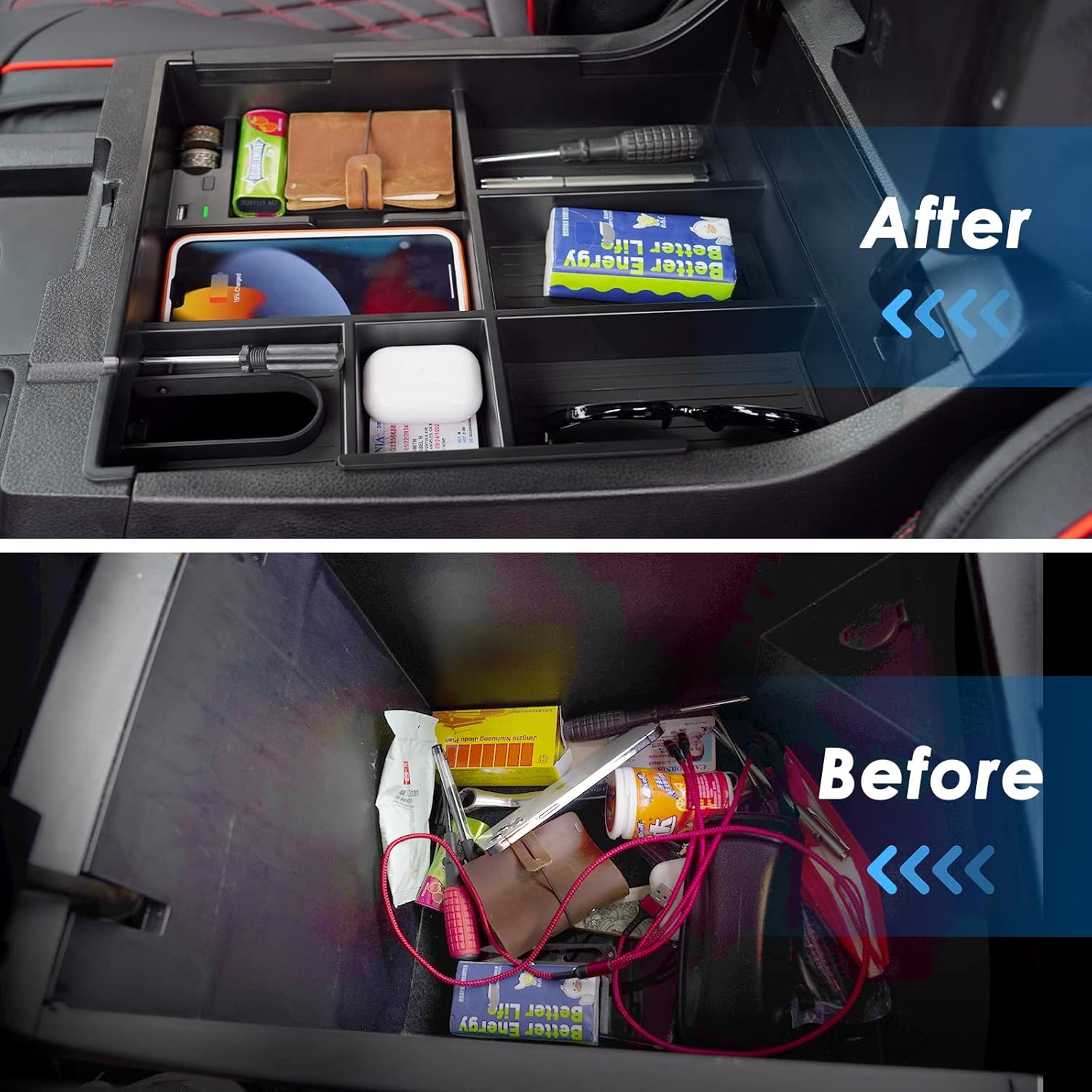 Wireless Charger Center Console Organizer Tray for Toyota Tundra 2014-2021 L5627