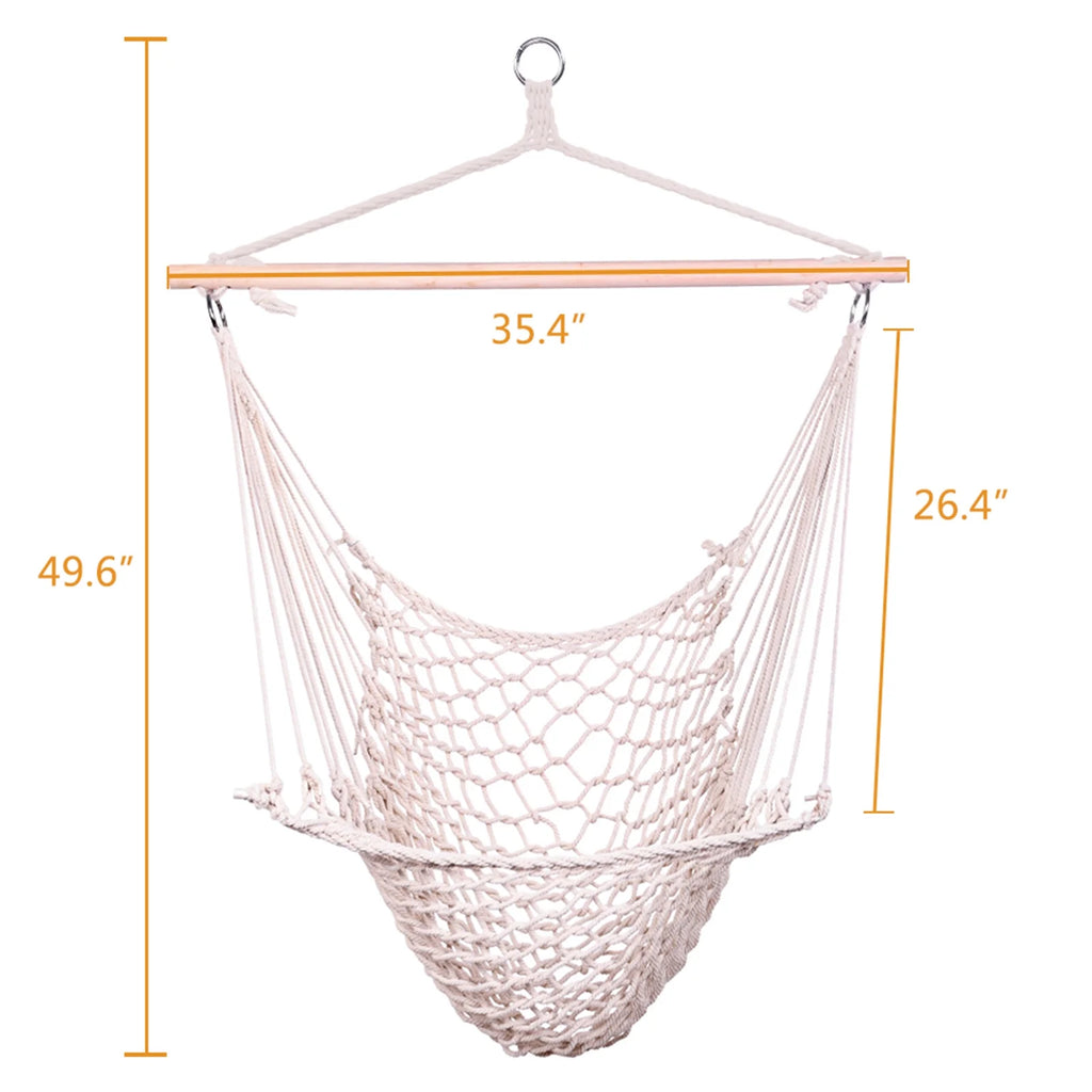 Beige Hanging Rope Air/Sky Chair Swing U312434