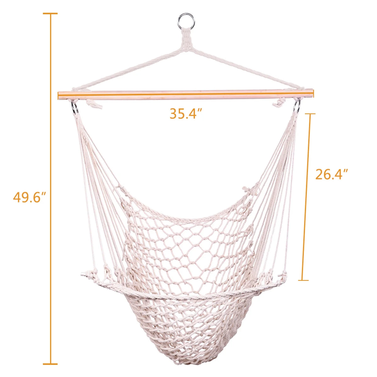 Beige Hanging Rope Air/Sky Chair Swing U312434