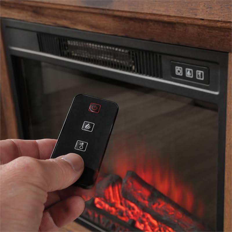 Vintage Oak Media Center Fireplace M900561