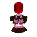 Cowgirl Pink And Brown Outfit With Red Hat Fits Most 14"-18" J8876