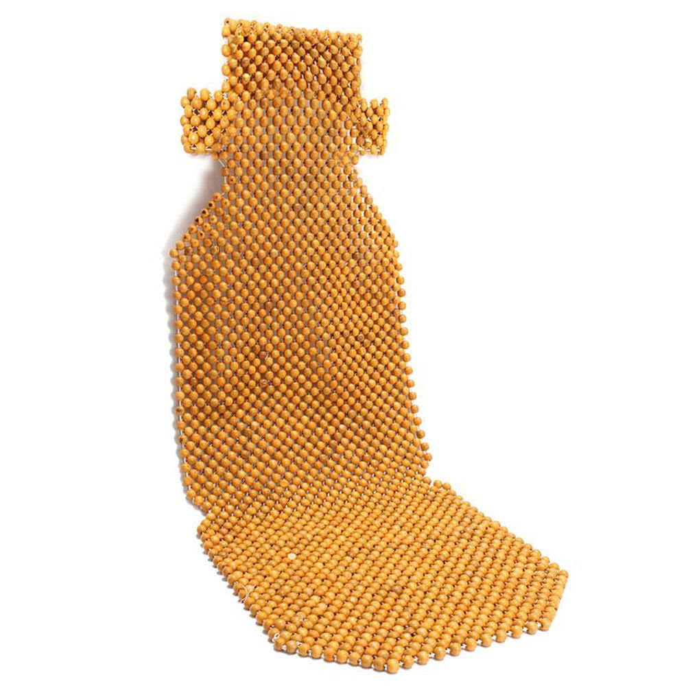 Natural Wood Beaded Car Seat Cover Cush D49624