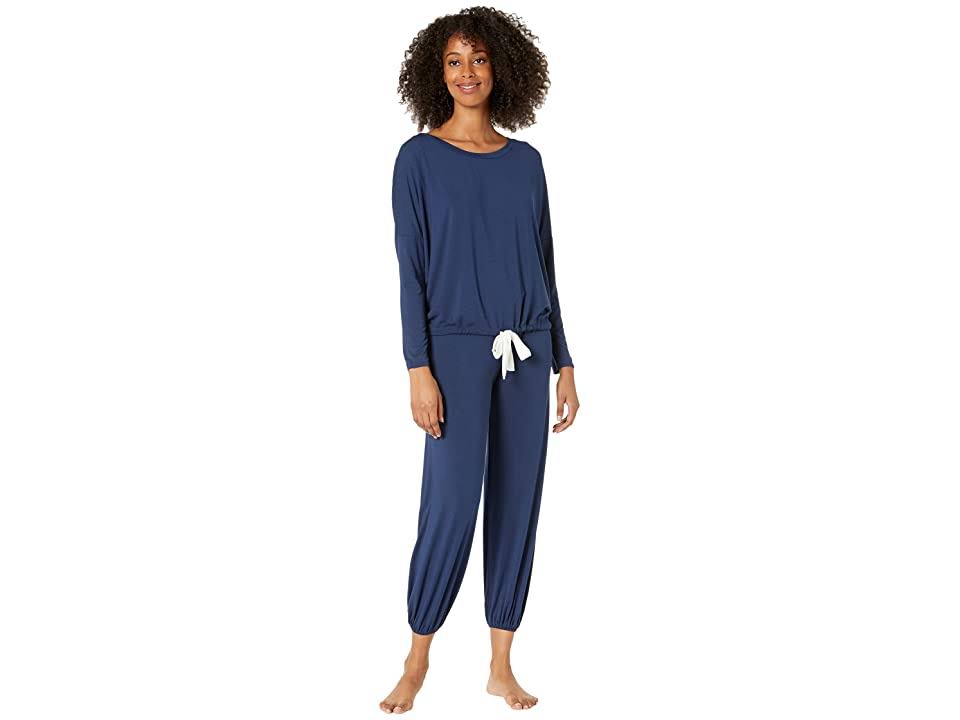 Navy Ivory Modal Slouchy PJ Set D7836