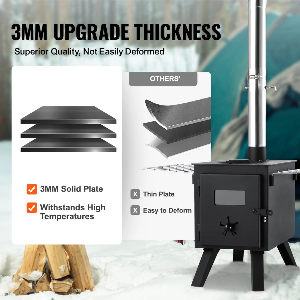 Portable Wood Stove for Camping with Pipes R74707