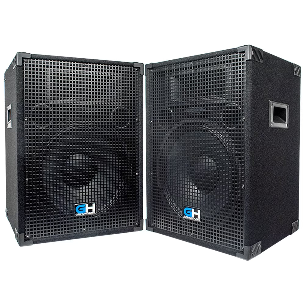 Pair of Passive 15 Inch 2-Way Loudspeaker Cabinets, 800 Watt Full Range Speakers I99328