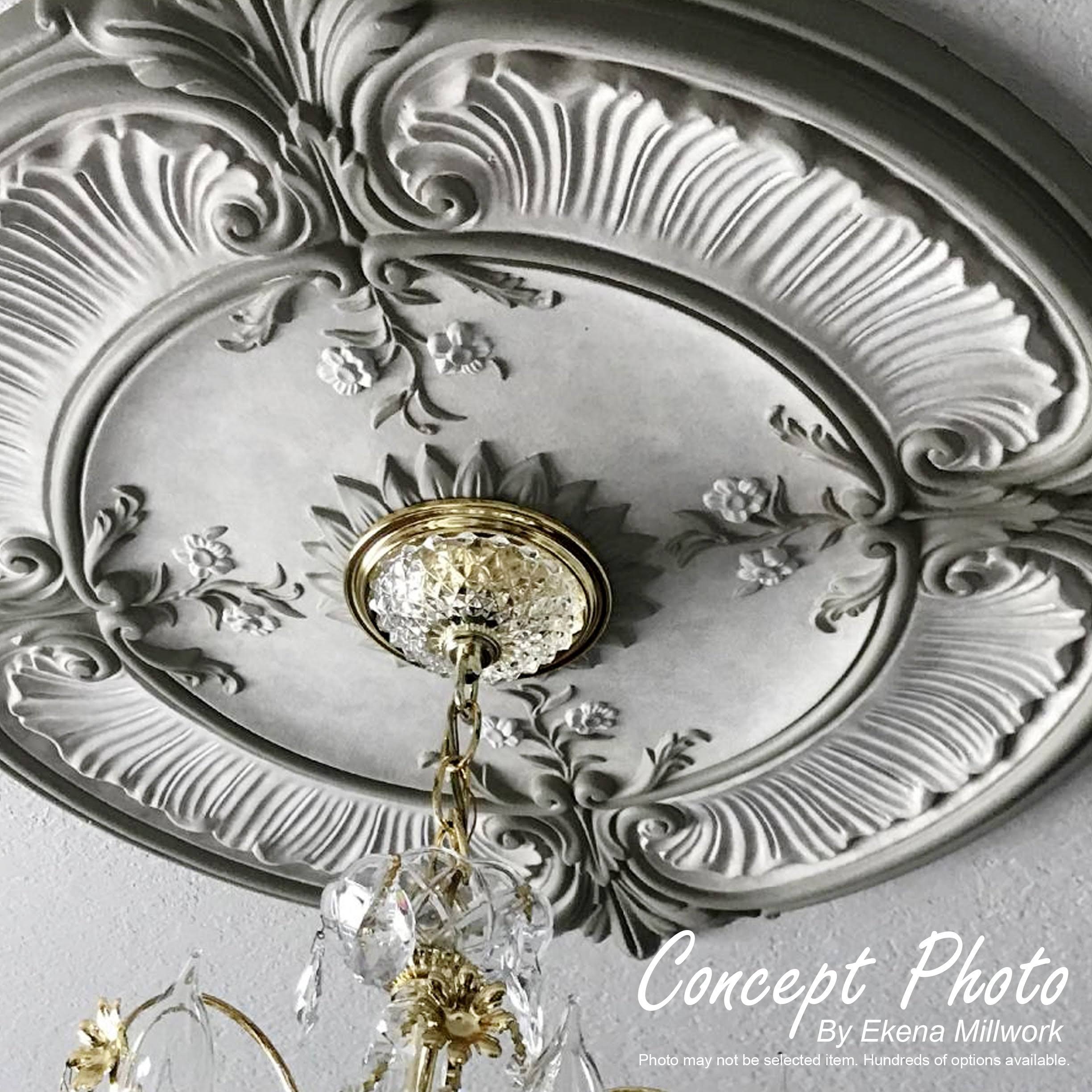 12 1/4x22OD x 4x22ID x 1 1/8x22P Hand-Painted Ceiling Medallion Q551