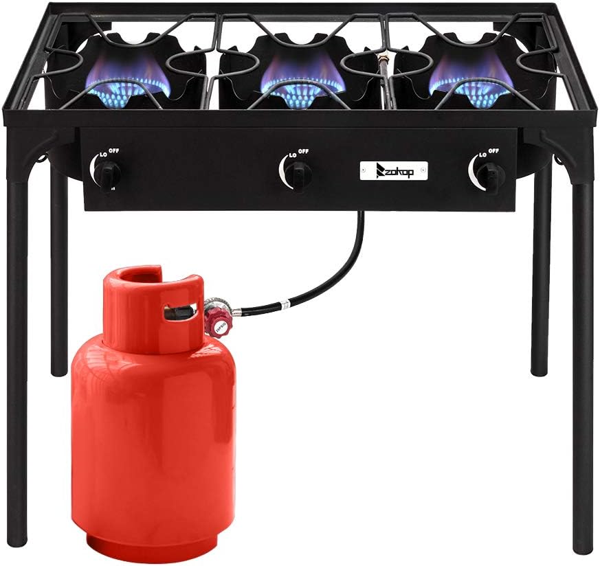 Outdoor 3 Burner Propane Gas Camp Stove with Detachable Legs A275