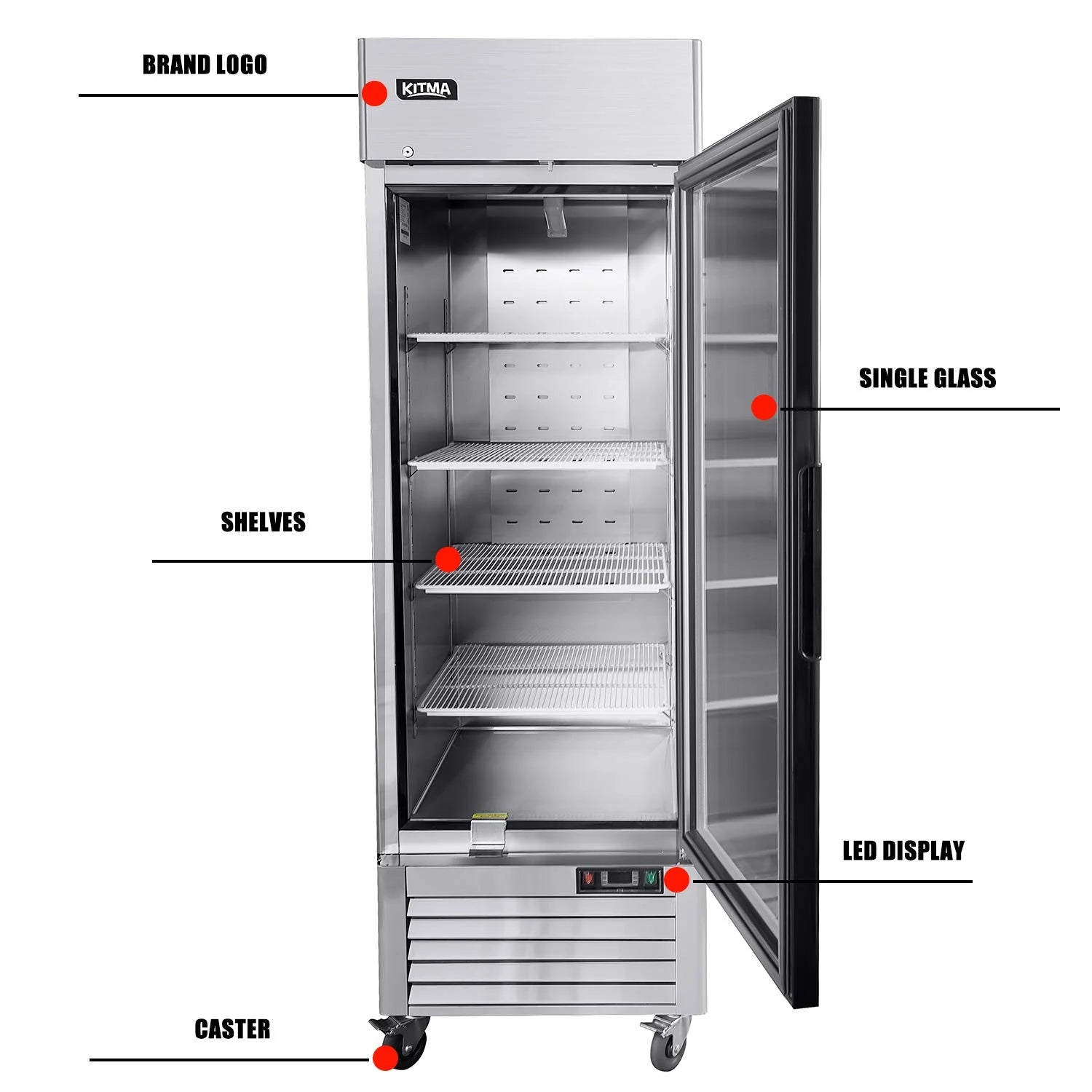 Single Glass Door Merchandiser Freezer, 19.1 Cu.Ft, LED Lighting Z83827