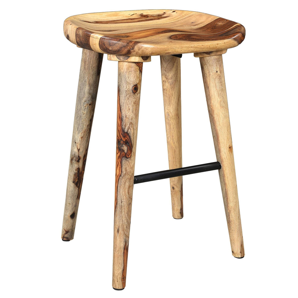 26-inch Solid Sheesham Wood Counter Stool Brown W8263