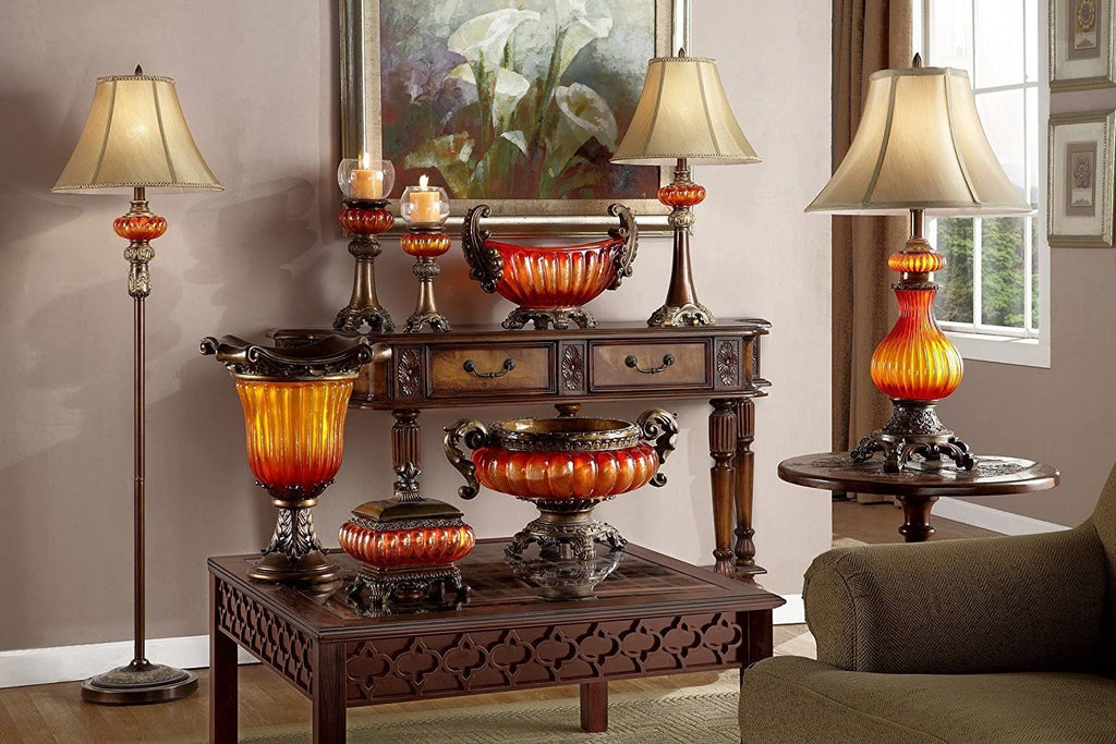 Gold Amber Candle Holder L336