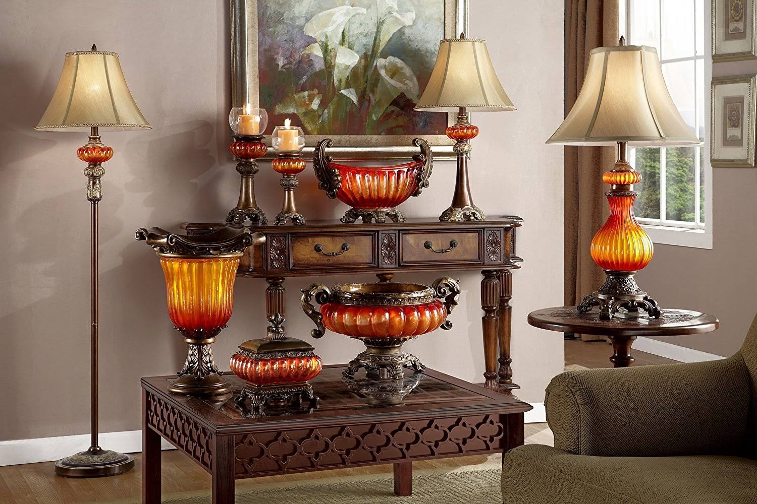 Gold Amber Candle Holder L336