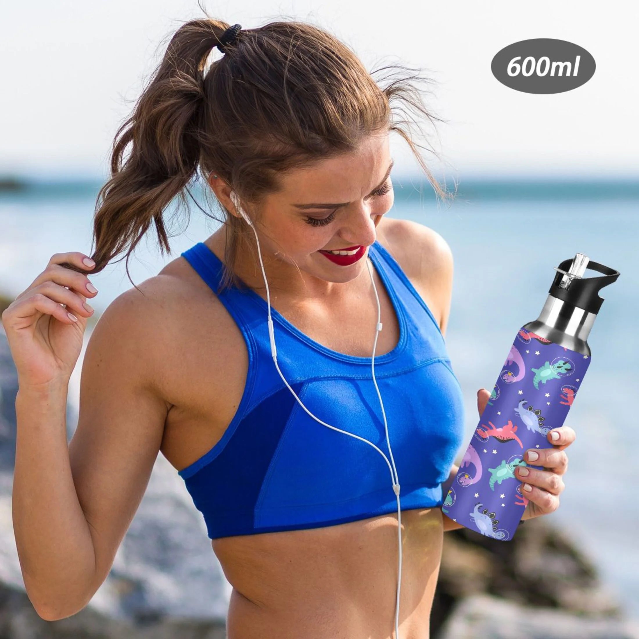 Stainless Steel Insulated Thermos Vacuum Flask Water Bottle with Straw Lid K815