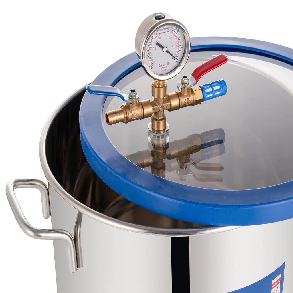 3 Gallon Stainless Steel Vacuum Chamber with 4CFM 1/3HP Single Stage Vacuum Pump T490