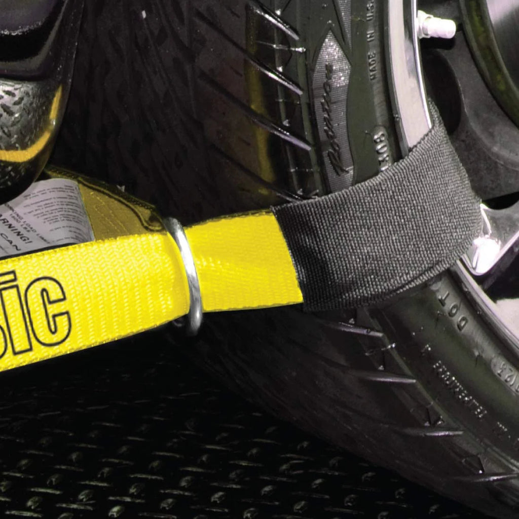 Yellow 2 inch x 144 inch Ratchet Tie Down 4 Pack L919