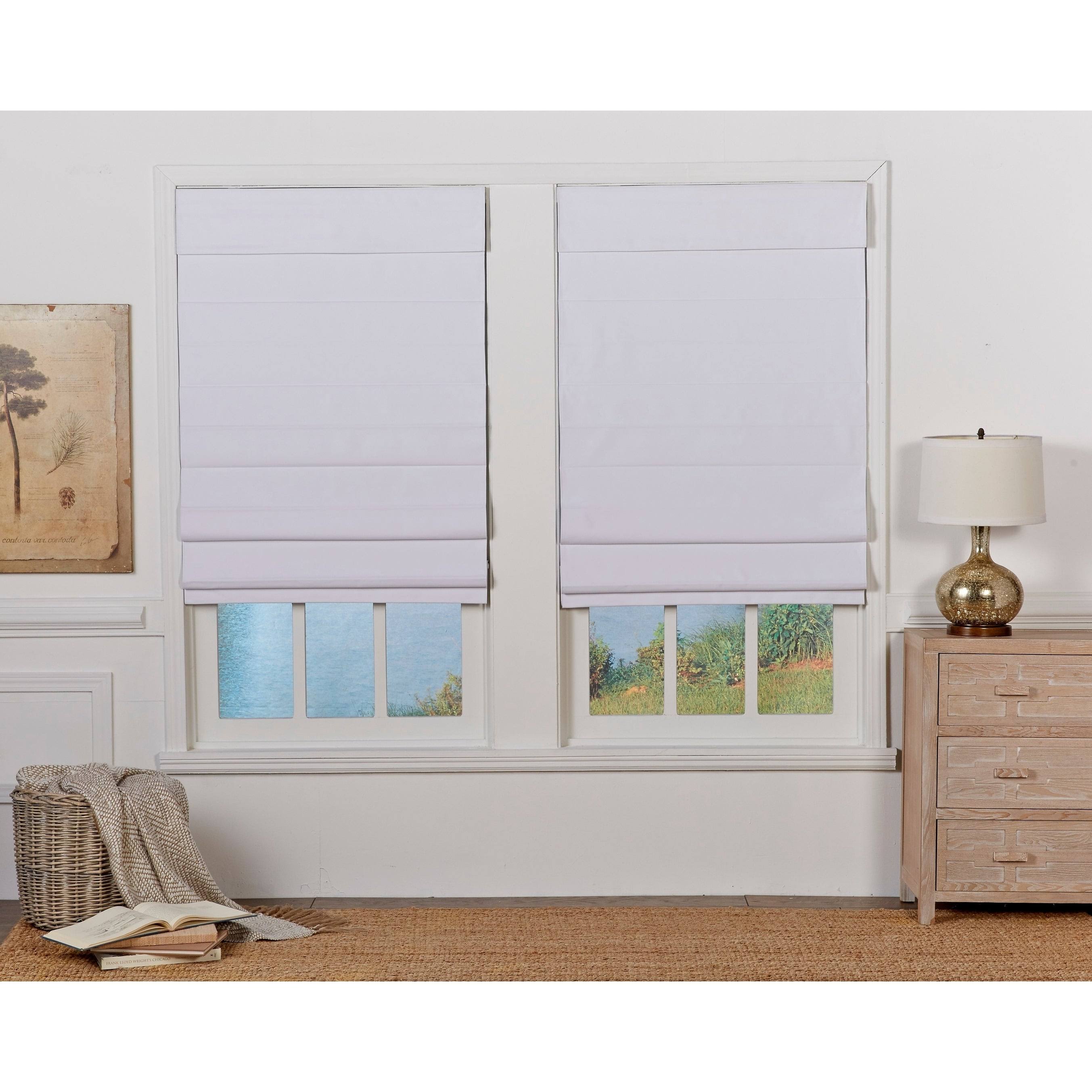 White Insulating Cordless Roman Shade I6324