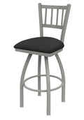 Swivel Bar Stool with Anodized Nickel Finish and Iron Seat S652847