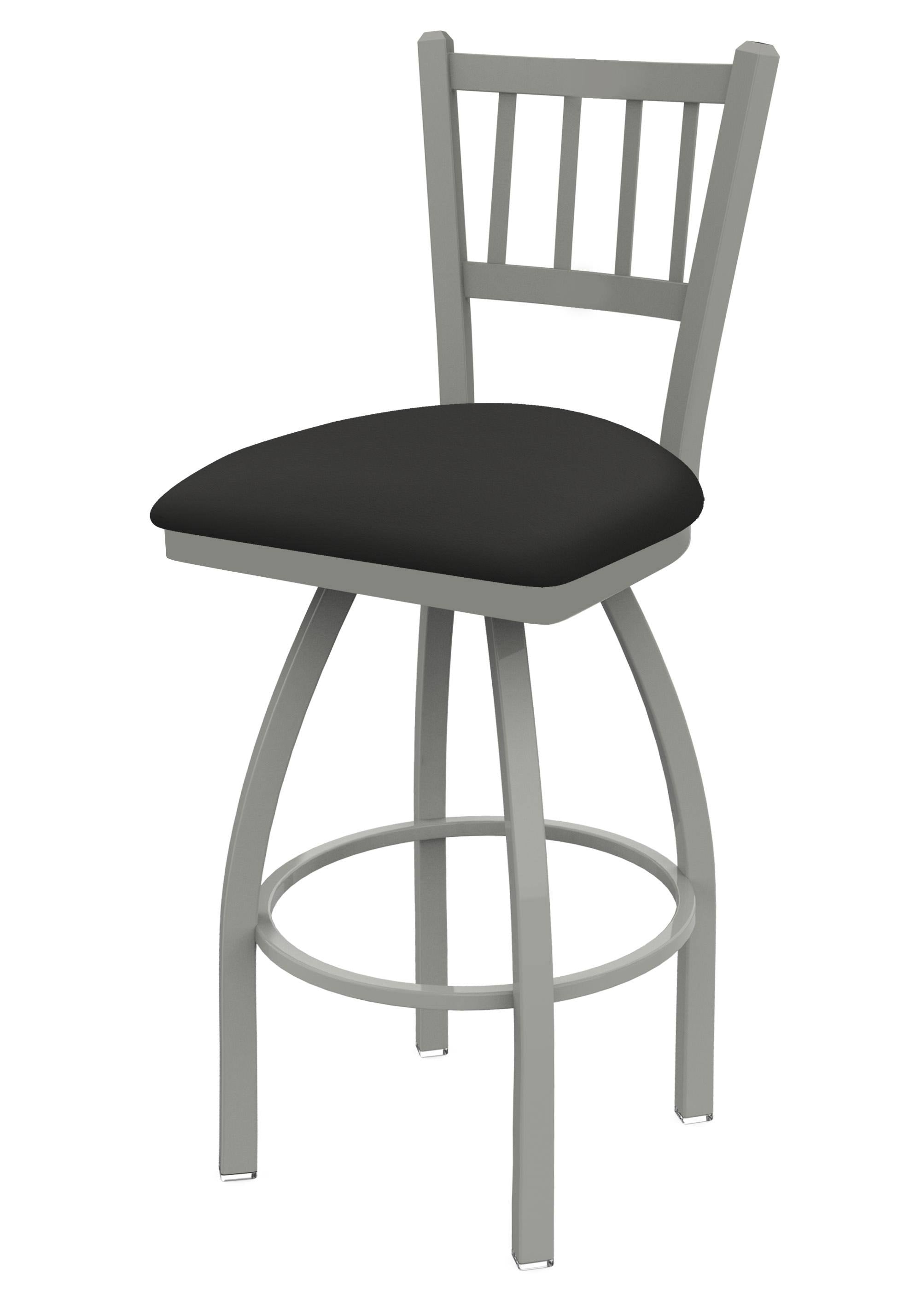 Swivel Bar Stool with Anodized Nickel Finish and Iron Seat S652847