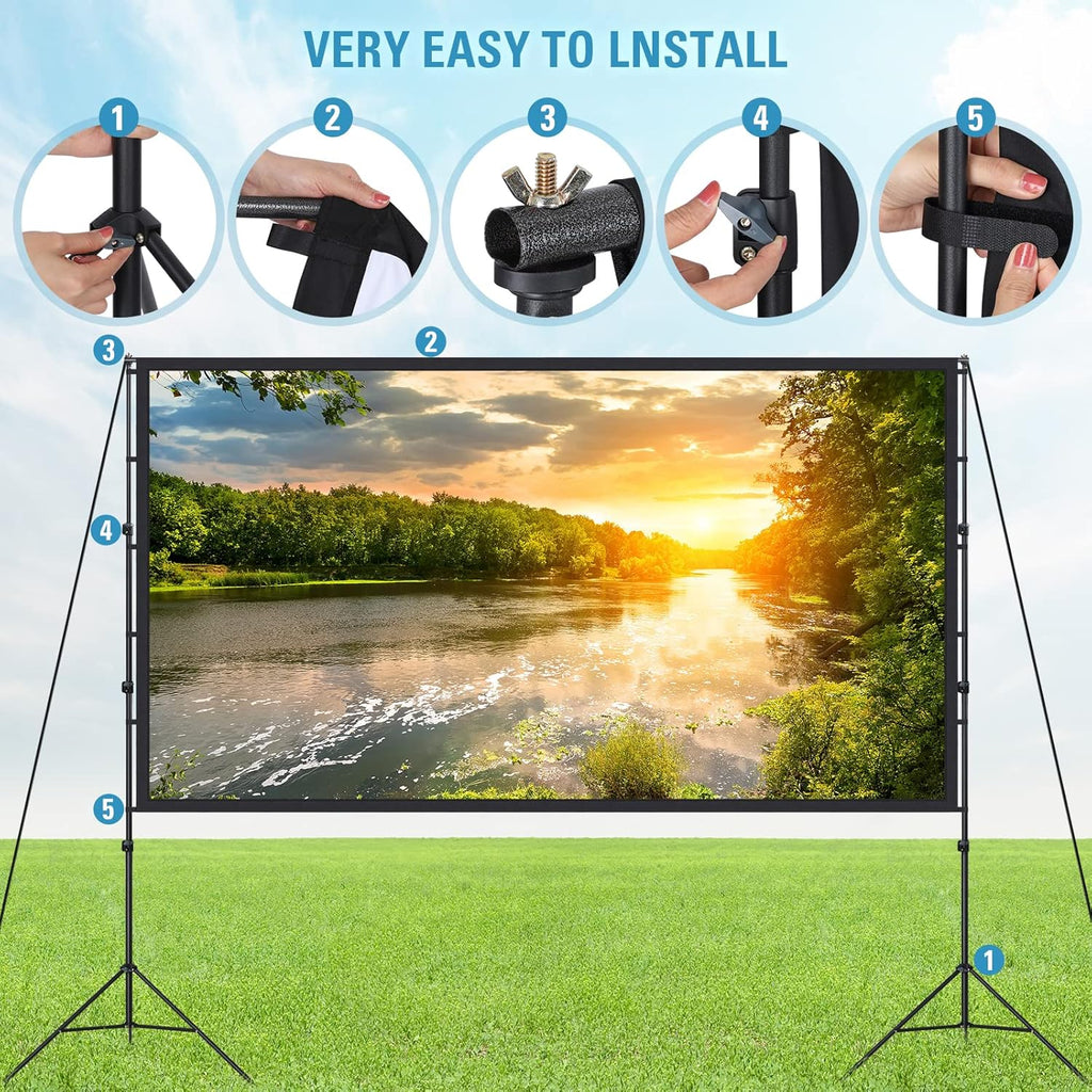 180 Inch Pull Down Projector Screen with Stand E74066