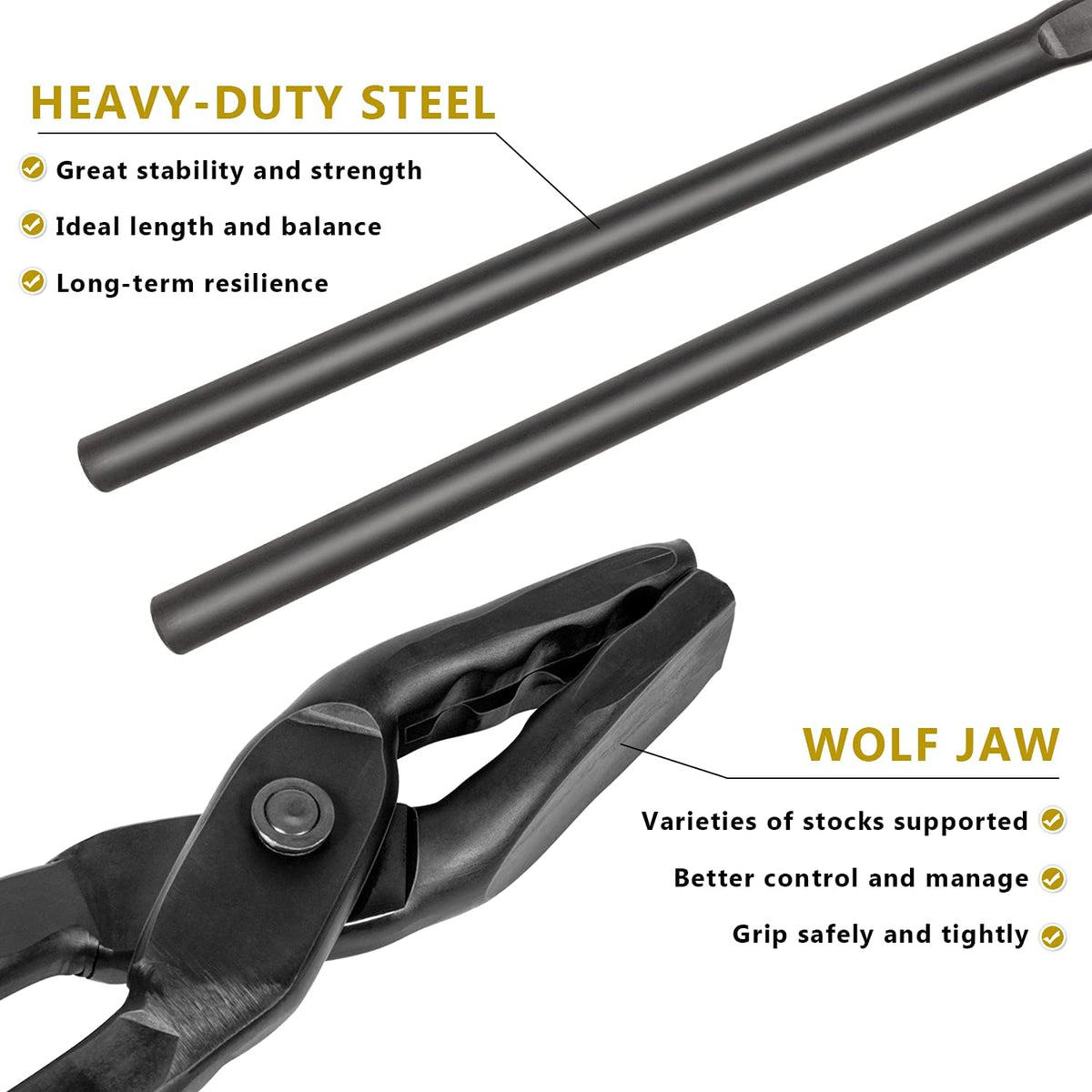 16” Wolf Jaw Tongs and Hammer Tool Set, Pack of 2 R660951