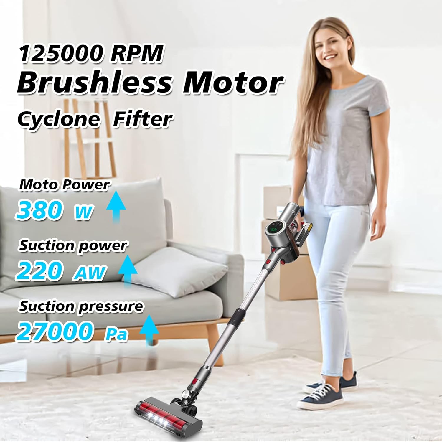 Cordless Stick Vacuum Cleaner with LED Display H6579