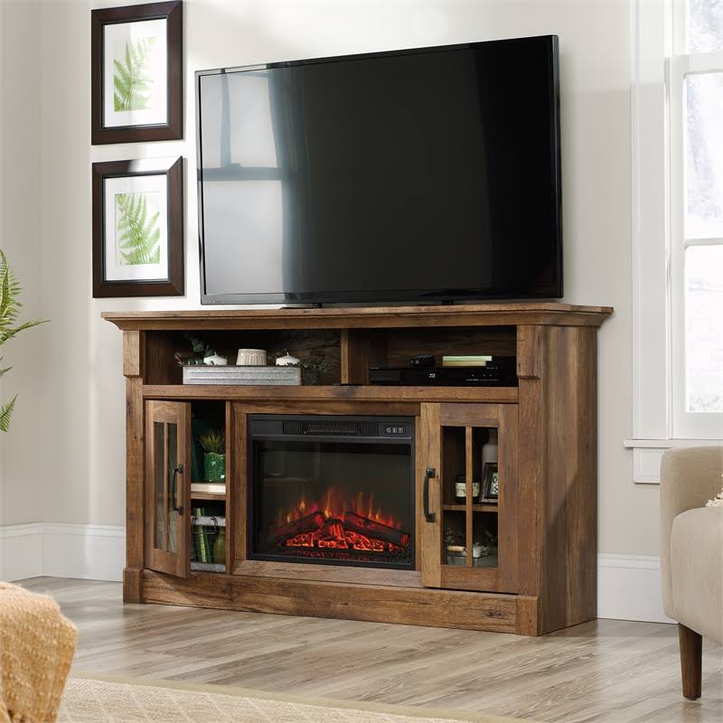 Vintage Oak Media Center Fireplace M900561