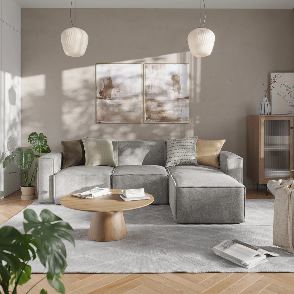 Gray Modular Sectional Sofa with Arm Rest N91588
