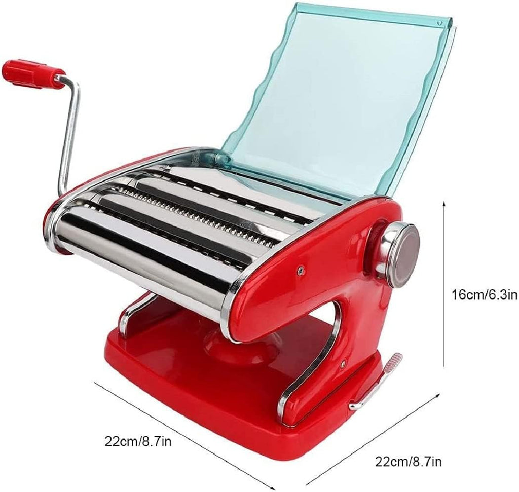 Stainless Steel Manual Pasta Maker Machine with 3 Cutters, 8.7 inches W236