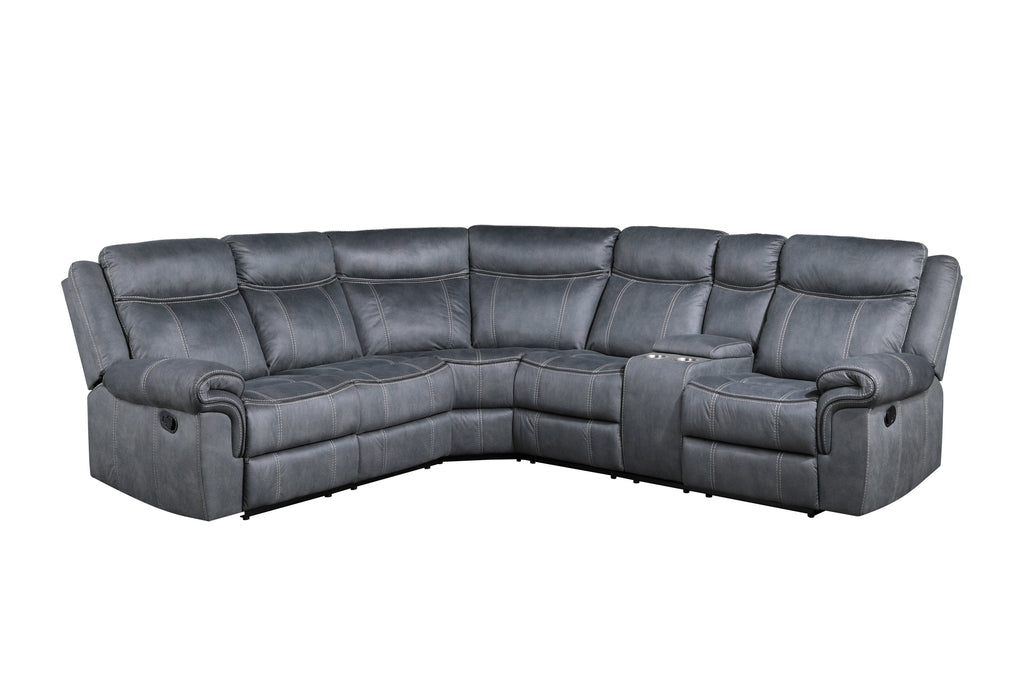 Gray Velvet Sectional Sofa P7101