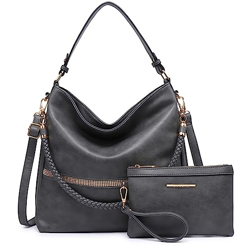 Vegan Leather Shoulder Bucket Tote Bag Set with Long Strap Z6752
