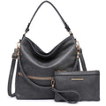 Vegan Leather Shoulder Bucket Tote Bag Set with Long Strap Z6752