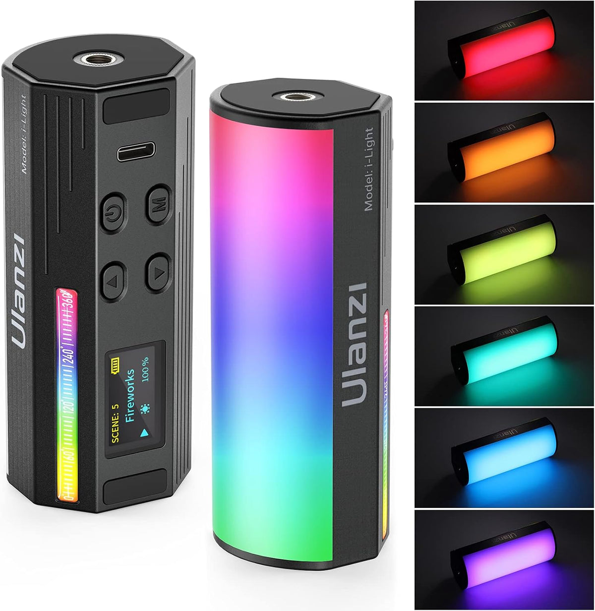 2 Pack Handheld RGB LED Video Light Wand with LCD K524408