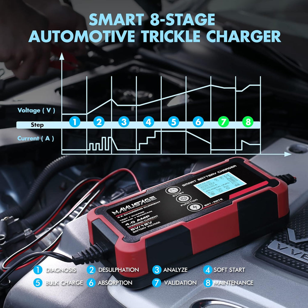 4-Amp 6V and 12V Battery Charger, Pack of 2 L63763