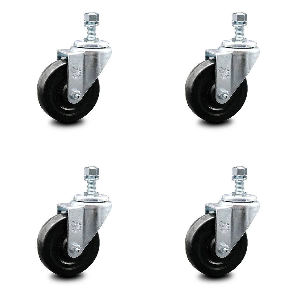Swivel Caster Set of 4 with 4x22 Wheels and 10mm Stem A41064