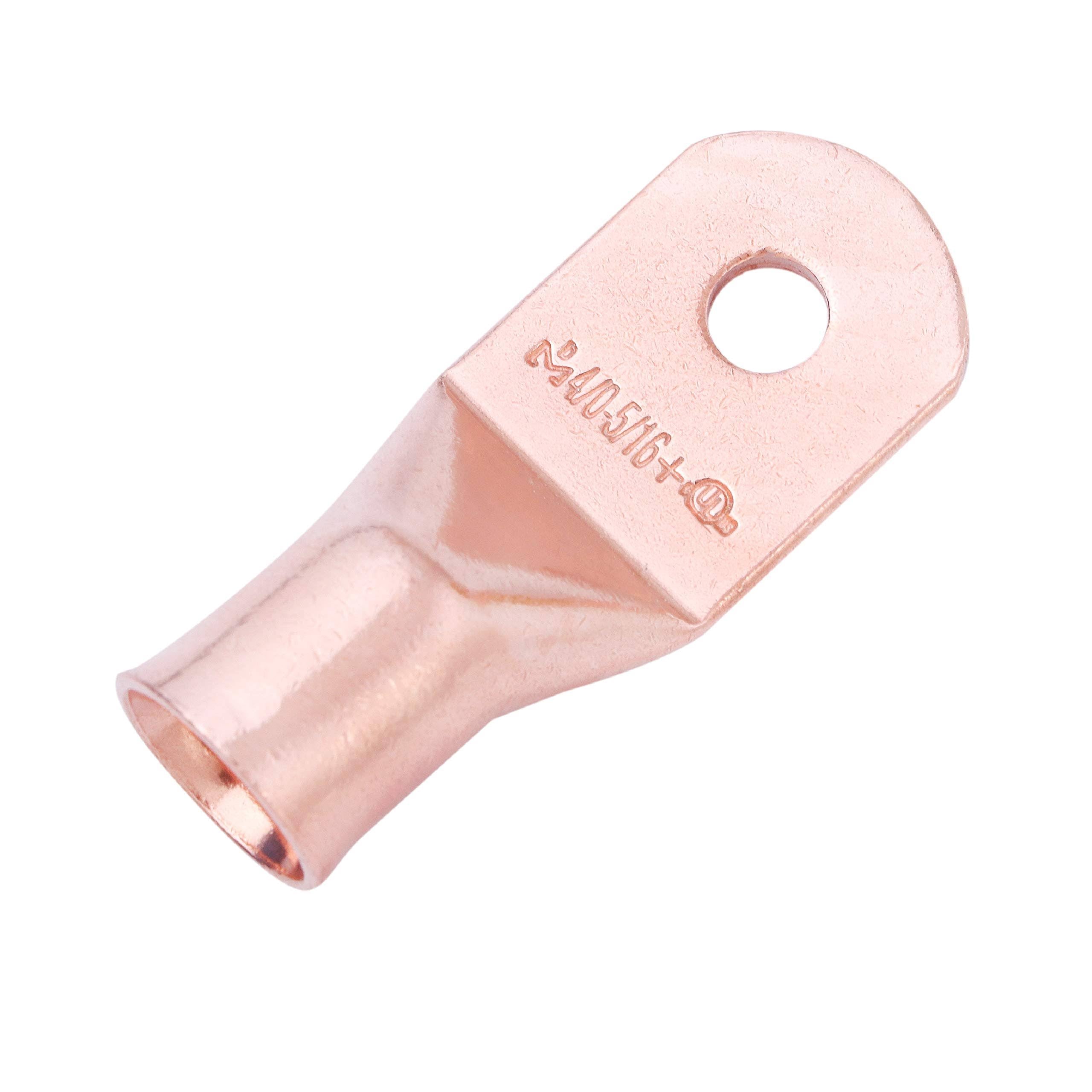 4/0 AWG 5/16x22 Ring Terminal Lugs Bare Copper 25ea G4495