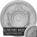 19 inch x 1 1/2 inch Hand-Painted White Crackle Ceiling Medallion L739786