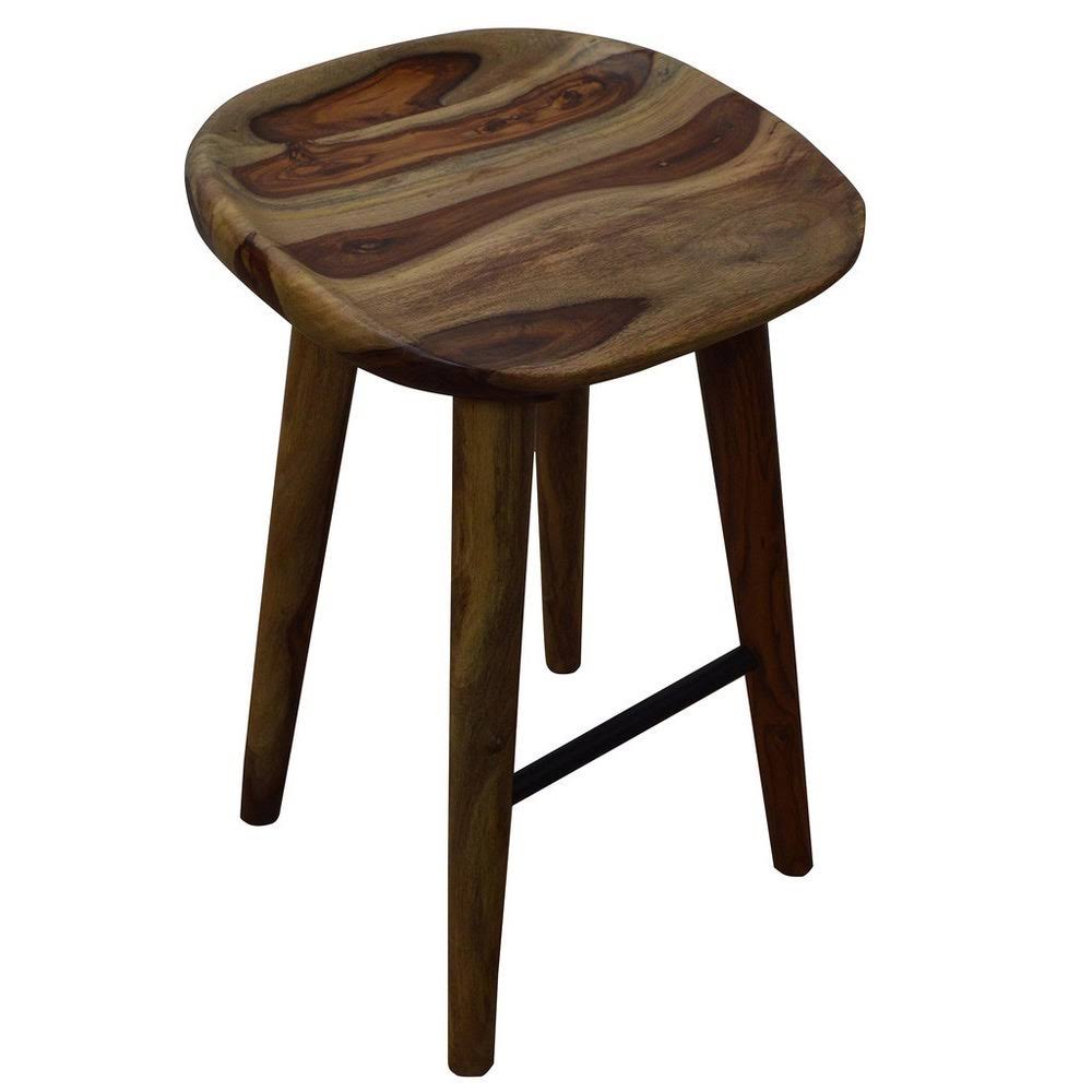 26-inch Solid Sheesham Wood Counter Stool Brown W8263