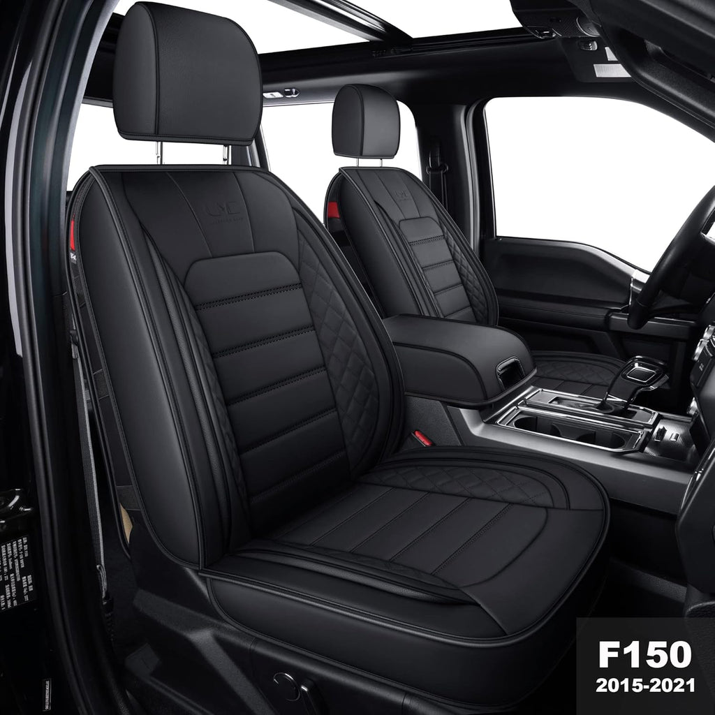 Black Rear Faux Leather Waterproof Back Seat Covers Q503