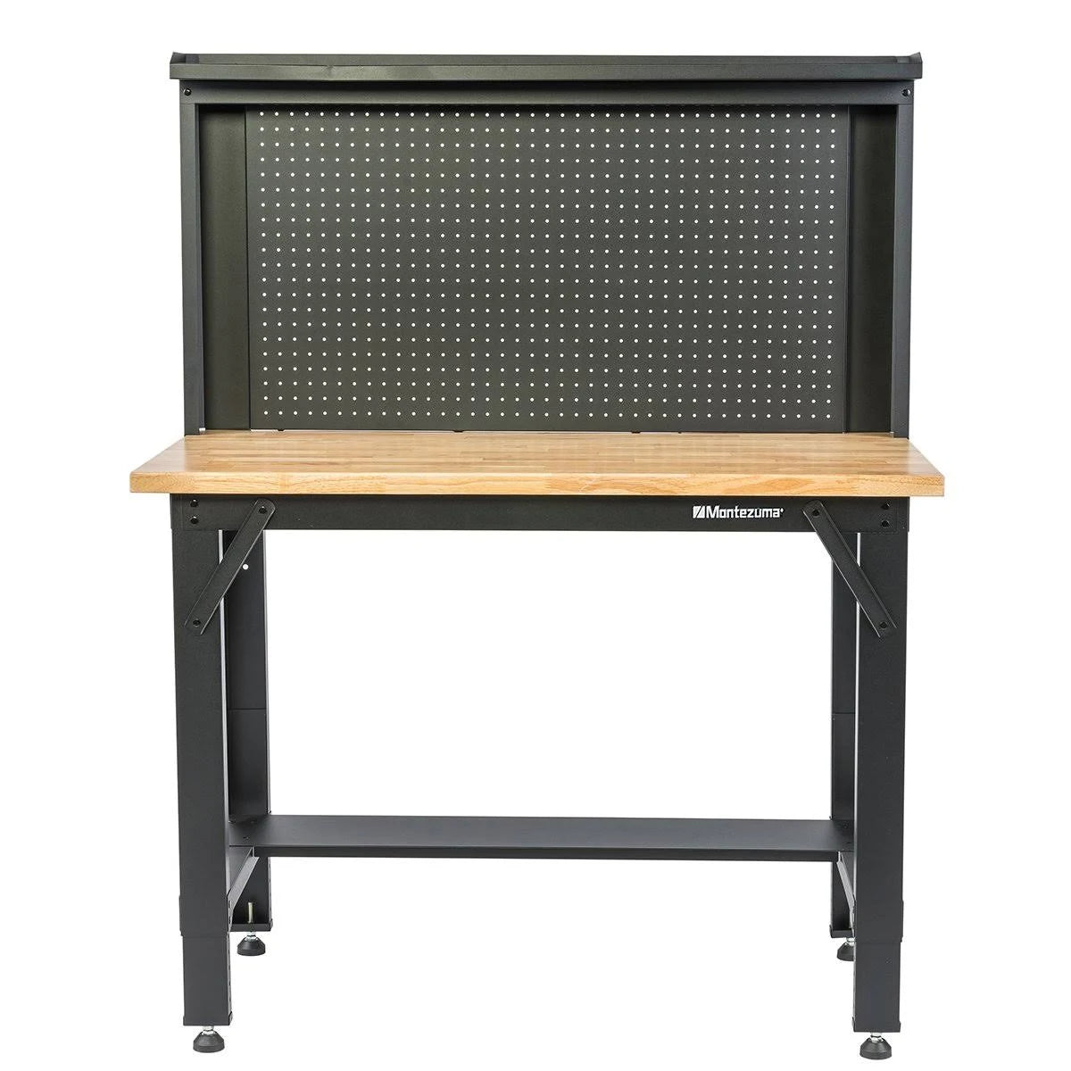4 ft Adjustable Height Steel Workbench with Pegboard Back Wall P936790