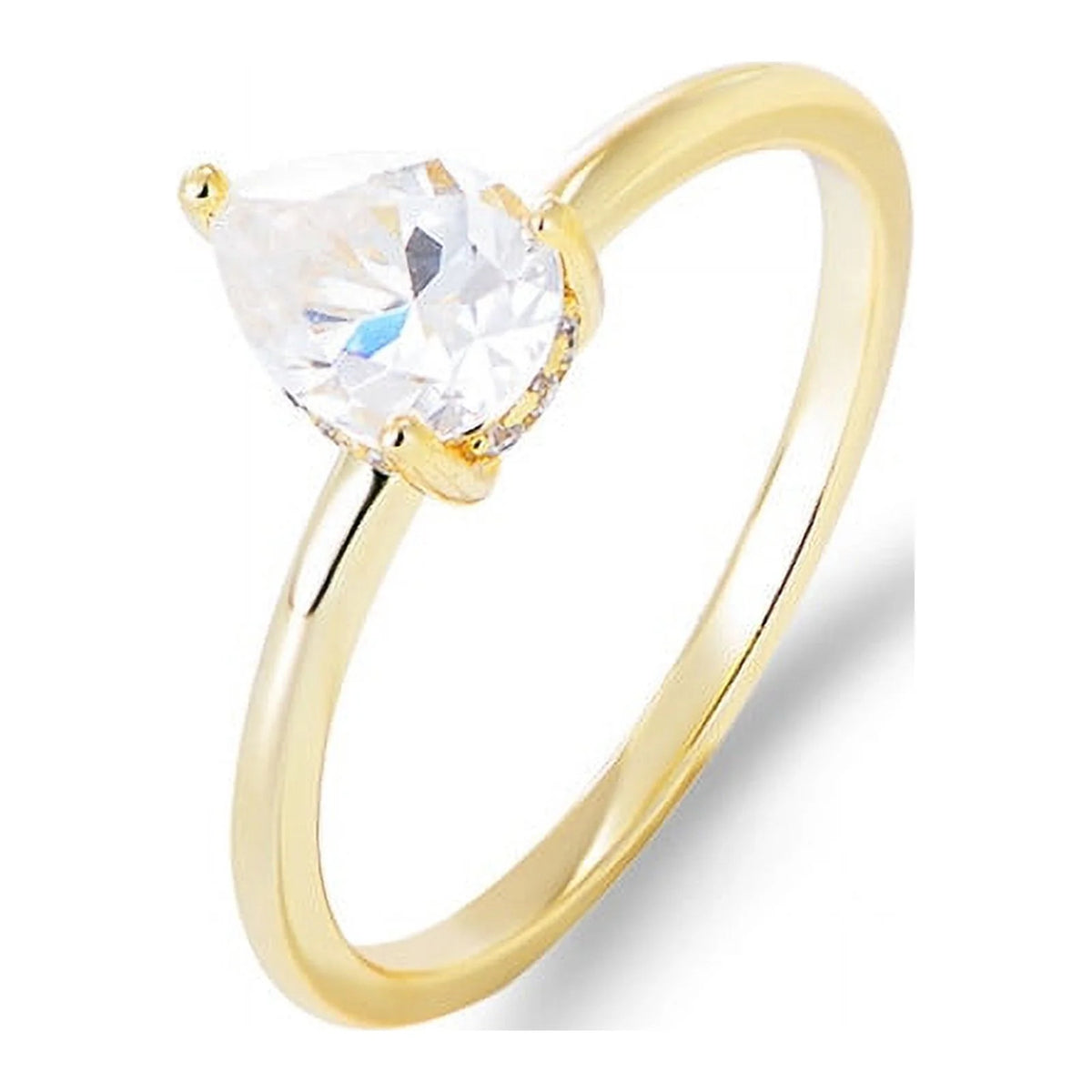 Water Drop Shaped 14k Gold Plated 925 Sterling Silver Ring O4877