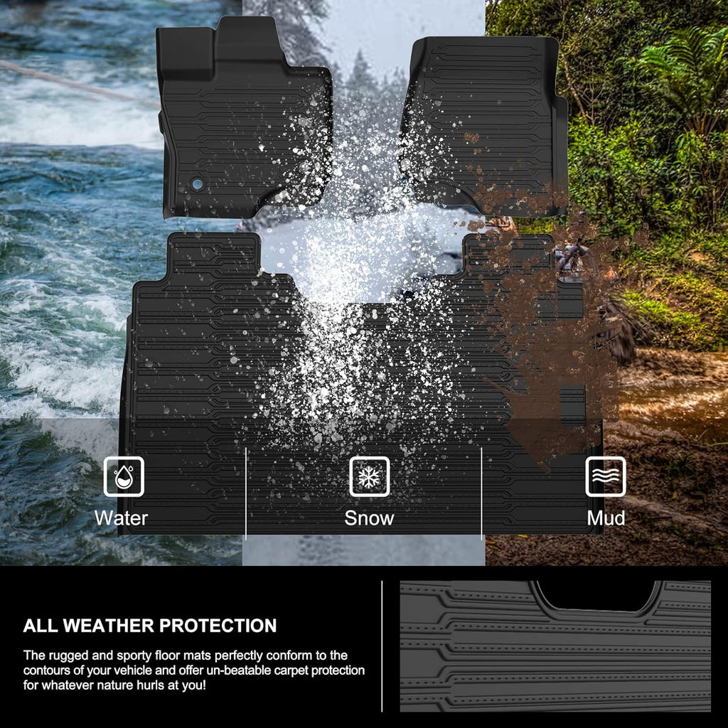 F150 Floor Mats for 2021 2022 Ford F-150 SuperCrew Cab All Weather Custom Fit Liners F2760