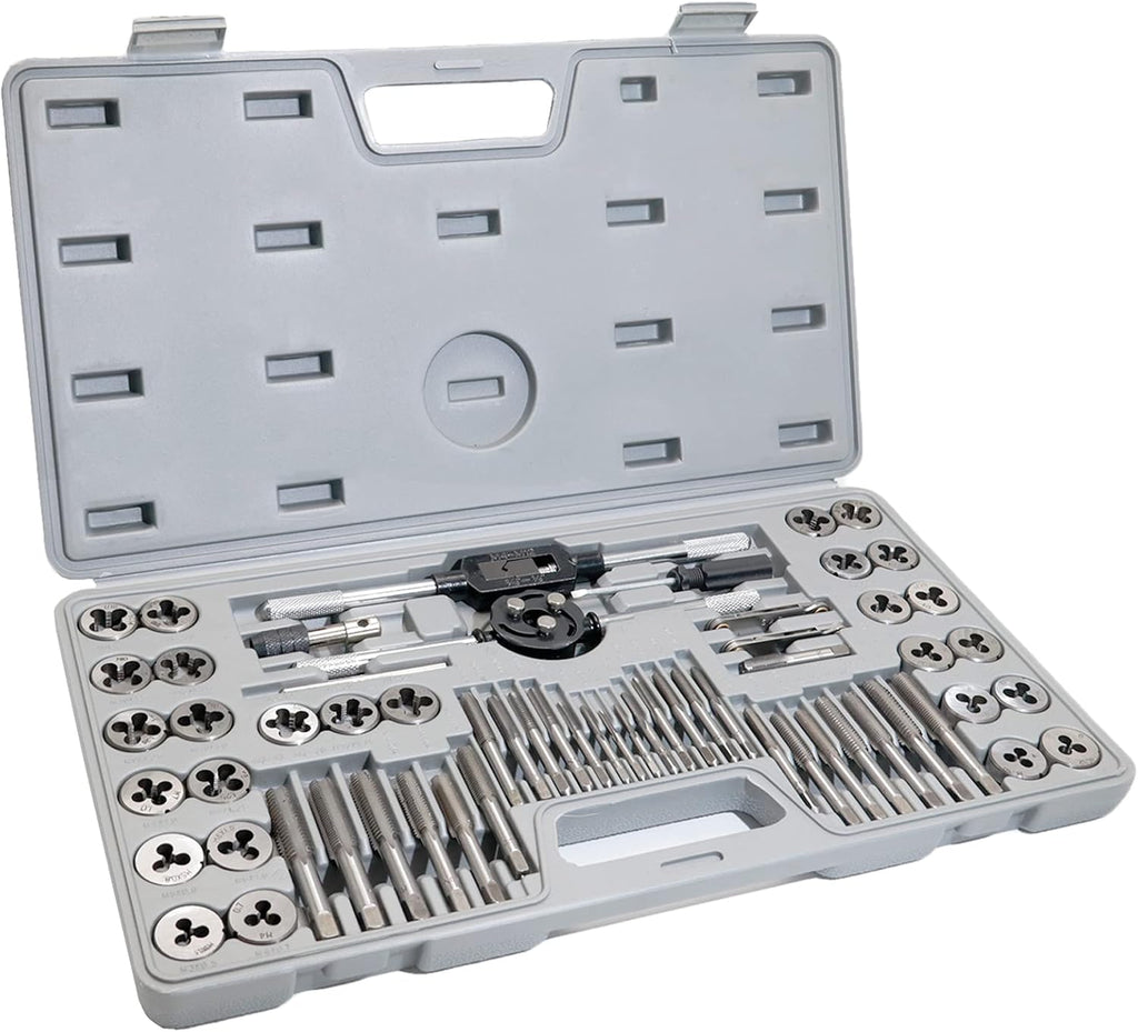 60 Piece Metric & SAE Tap and Die Tool Set with Storage Case O30848