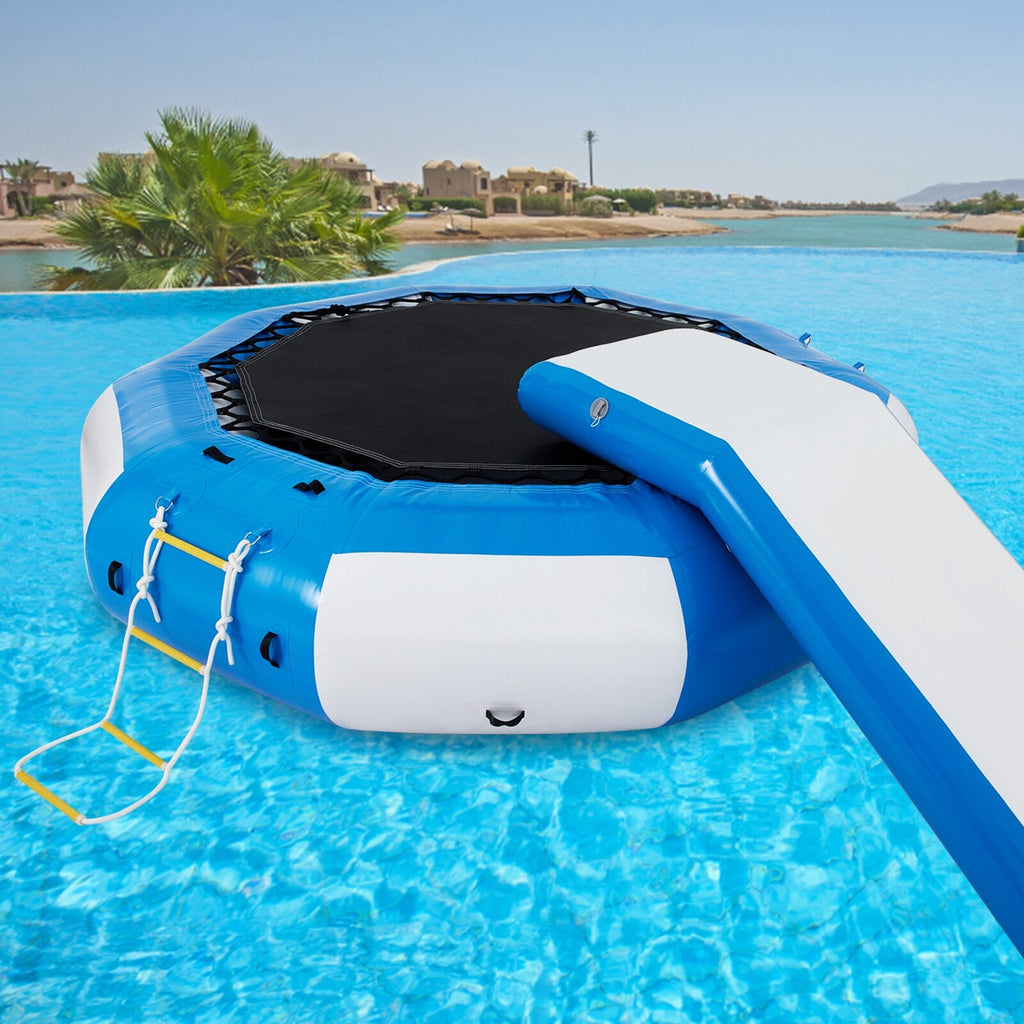 Inflatable Water Trampoline with Ladder 13ft Y85394