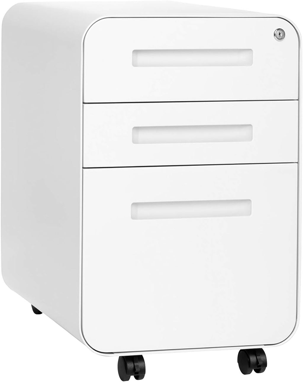 3-Drawer Mobile File Cabinet Orange Faceplate E46672